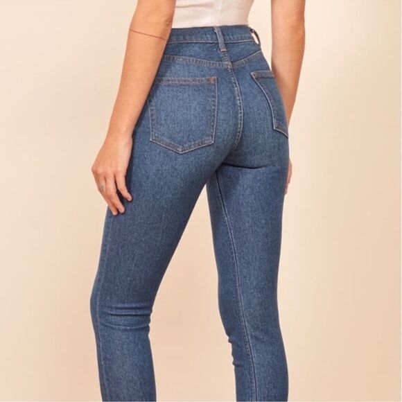 Reformation Serena High Waist Skinny Ankle Jeans in Cannes Medium Wash Size 26 - Picture 1 of 16